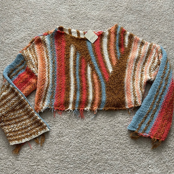 Free People Baja pullover cropped sweater - Picture 1 of 5